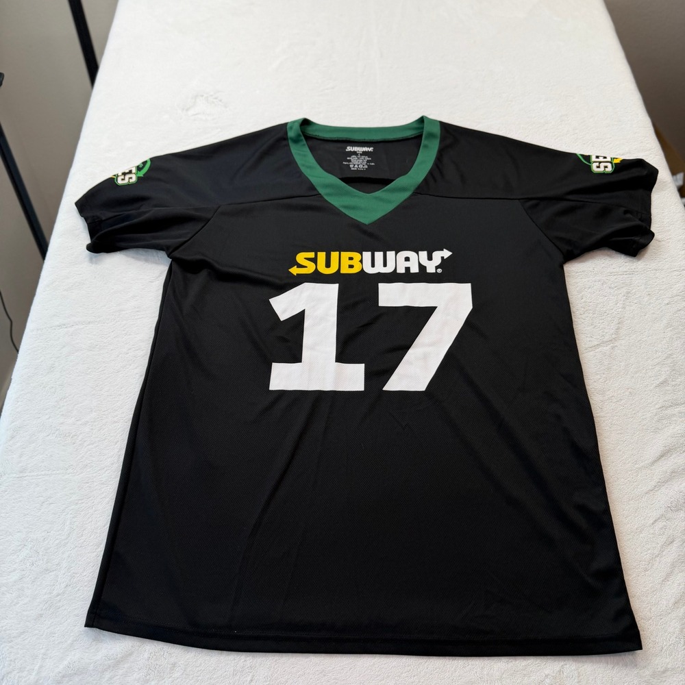Subway Jersey Mens L Black Green Good Garlic Roast Beef Promo 17 Subway Series